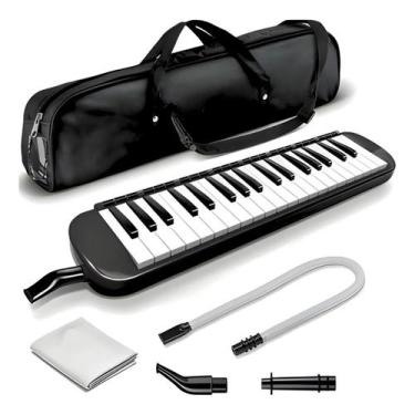 Imagem de Escaleta Melódica Preta 32 Teclas Profissional c/ Capa e Acessórios  I