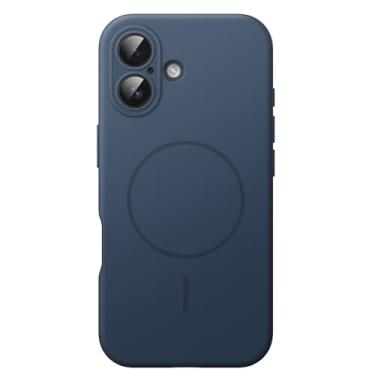 Imagem de JETech Capa Magnética de Silicone para iPhone 17 6,3 Polegadas, Compatível com MagSafe, Toque Macio e Sedoso, Case com Absorção de Choque, Proteção para Lente da Câmera (Azul-marinho)