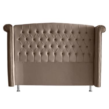 Imagem de Kit De Quarto Cabeceira De Cama Box E Calçadeira Baú Toquio Casal Queen 160 Cm Suede Capuccino Eli Móveis E Decoração
