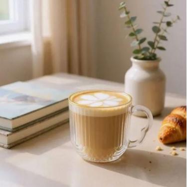 Imagem de Kit 6 Xícara De Vidro Canelado Boro 180ml Borda Ouro Coração - Allmix