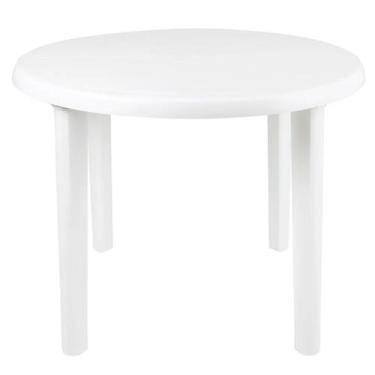 Imagem de Mesa Plástica Redonda Desmontável 15151451 Mor Branco