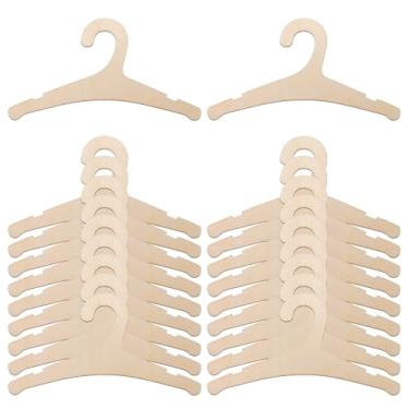 Imagem de 20 cabides de madeira para bebês, 23 cm, cabides de madeira para crianças, antiderrapantes, lindos cabides para recém-nascidos, para chá de bebê, casacos, calças, casacos, roupas, armário