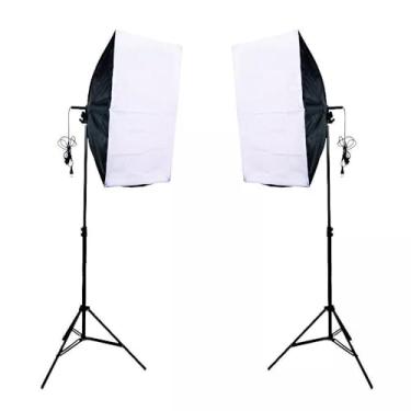 Imagem de Kit Softbox 50x70cm com Tripé para Luz Contínua E27 — Iluminação Profissional para Foto e Vídeo (2PCS)