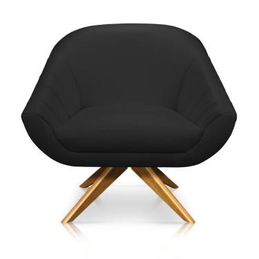 Imagem de Kit 02 Poltronas Giratória Giovana Corino Base Madeira Ma30