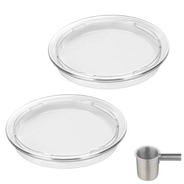 Imagem de Pacote com 2 tampas para espumador de leite Keurig K-Café tampa de substituição, tampa de plástico para espumador de leite, 9,7 cm de diâmetro