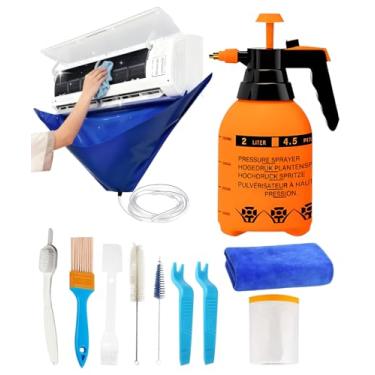 Imagem de Kit de limpeza de ar condicionado à prova d'água PVC AC bolsa com pulverizador de alta pressão 2L 10 peças ferramentas de limpeza