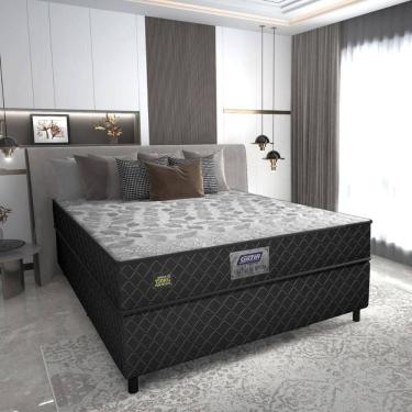 Imagem de Cama Box Conjugado Casal Com Colchão 138x57x188 Sonopro Gazin Cr35338 Preto
