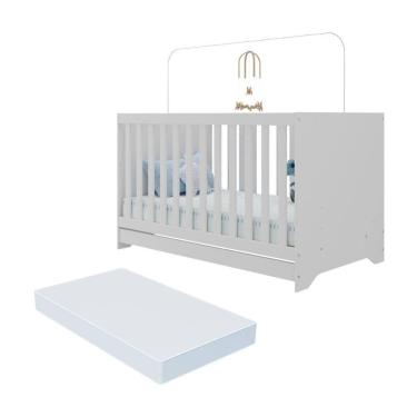 Imagem de Berço Americano 3 Em 1 Com Colchão Incluso Multimóveis Mp0527pa Branco