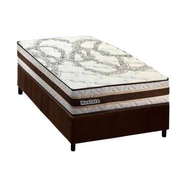 Imagem de Cama Box Solteiro: Colchão Espuma D45 Paropas Resiste Hotel + Base Crc Suede Brown (88x188)