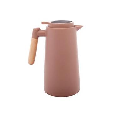 Imagem de Garrafa Térmica Lyor Tap 1L com Termômetro Digital Cabo de Madeira Nude Rosa