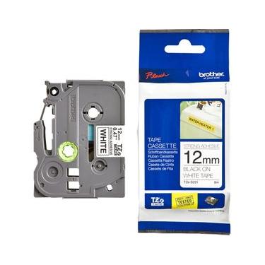 Imagem de Fita Brother TZE-S231 12mm Preto sobre Branco Industrial