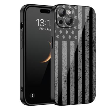 Imagem de HQUSZPT Capa compatível com iPhone 13 Pro, projetada para 13 Pro, sistema de câmera de impressão completa, capa protetora fina à prova de choque, bandeira americana retrô