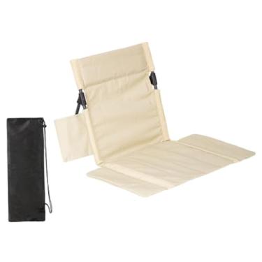 Imagem de Aymzbd Cadeira dobrável e versátil para arquibancada, com almofada, ideal para pesca, viagens, piqueniques, mochilão e quintal, Cáqui
