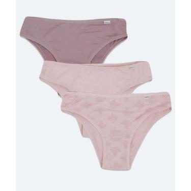 Imagem de Kit 3 Calcinhas Tanga Microfibra DelRio-29934, Roxo e bege, G