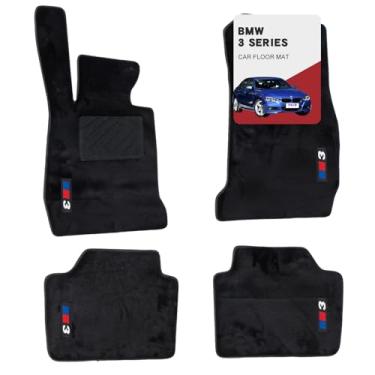 Imagem de Tapetes de carro 3D personalizados para BMW Série 3 2013-2019 (320i, 328i, 330i, 335i, 340i, M3) Tapetes de carro luminosos para todos os climas - Ajuste personalizado, antiderrapante, cobertura total