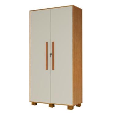 Imagem de Armário Multiuso 100% MDF 2 Portas c/ Chave Dream Off White/Naturale -