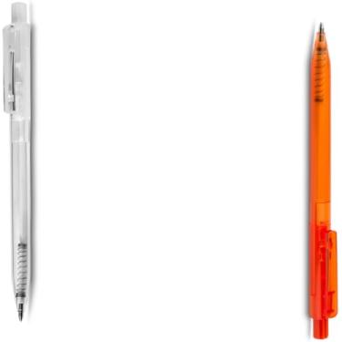 Imagem de Caneta Esferográfica Retrátil Azul, Plástico, 0.5mm, Ambidestra, 1 Unidade design moderno (Branco e Laranja 2)