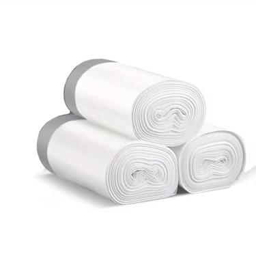 Imagem de 3 rolos, 45 peças por rolo, sacos de lixo pequenos com cordão para recipientes de 4 galões, forros de plástico para latas de lixo, adequados para banheiros, banheiros, quartos e banheiros de