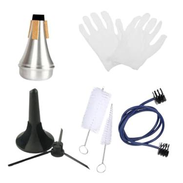 Imagem de Esquirla Kit de limpeza para trompete com luvas, escova e surdina para amantes da música jazz, músicos de palco e estudantes.