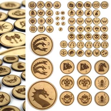 Imagem de Kit Tokens para RPG - 68 unidades - Variados - Mais RPG