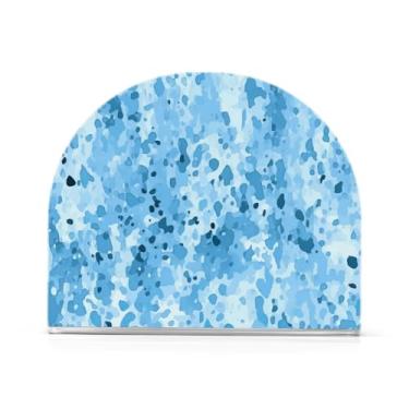 Imagem de JUZIHAI Porta-guardanapos com estampa de leopardo azul para mesa dispensador de guardanapo de acrílico para mesa suporte de lenços independente para cozinha sala de jantar bar festa decoração de casa