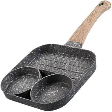 Imagem de Frigideira, panquecas, ovos, bacon e mais pratos deliciosos feitos nela, funcional, portatil