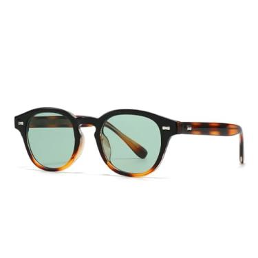 Imagem de VFDHN Óculos de Sol Fashion Masculino Feminino Vintage com Armação Pequena e Redonda e Proteção UV400 (TYJ332-3)