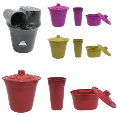 Imagem de Kit Pia Plastic Lixeira Porta Detergente Porta Sabao Esponja - Rae