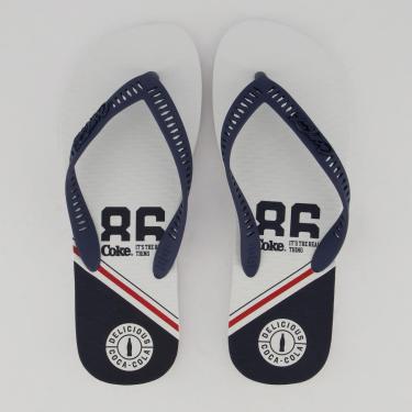 Imagem de Chinelo Coca Cola Sprint Branco e Marinho-Masculino