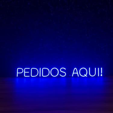 Imagem de Luminária Placa Painel Neon Led - Pedidos Aqui! 80 X 10cm A Escolher Bivolt (Azul Escuro)