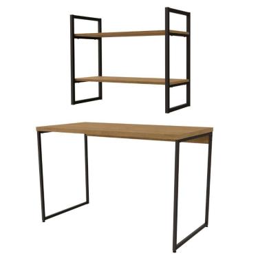 Imagem de Mesa Escrivaninha c/ Nicho Kpb Freijó/Preto Fosco