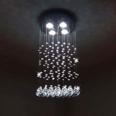 Imagem de Lustre de cristal verdadeiro redondo 50 cm de altura