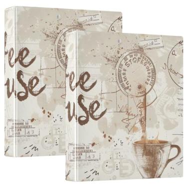 Imagem de Pasta para prancheta Coffee House, 3 anéis redondos, organizador de fichário de 2,5 cm para tamanho carta (21,6 cm x 28 cm), 1 pacote
