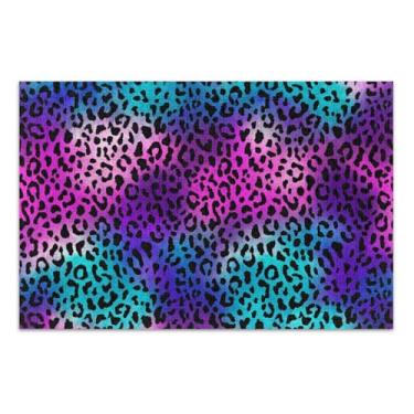Imagem de Quebra-cabeça 1000 peças para adultos pele de leopardo preto rosa roxo animal impressão arte divertida quebra-cabeça amigos família jogos presentes, 75 x 40 centímetros