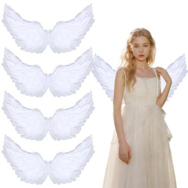 Imagem de Canlierr 4 Sets DIY Angel Wing Kit Angel Feather Wing Costume for Women Halloween Cosplay Party White(Finished About 23 x 15 Inch)