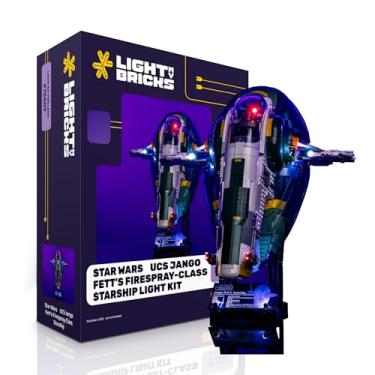 Imagem de Light My Bricks 2.0 LED Light Kit Compatible with Lego Star Wars UCS |Jango Fett’s Firespray-Class Starship #75409| (Set Not Included)