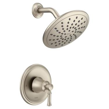 Imagem de Sistema de chuveiro Moen T2282EPBN Dartmoor apenas com chuveiro de chuva sem válvula, Tradicional, Brushed Nickel