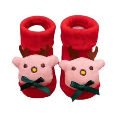 Imagem de Meias De Algodão Antiderrapantes Para Bebês Meninos E Meninas, Vermelh