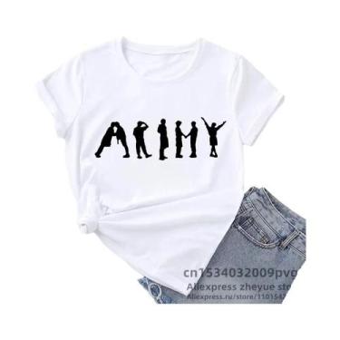 Imagem de Menina grupo coreano topo t feminino clothes t camisa streetwear moda 