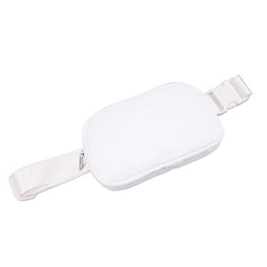 Imagem de SPYMINNPOO Bolsa Esportiva para Cinto, Grande Capacidade para Corrida, 60-120cm, Bolsa de Cintura para Viajantes, Entusiastas do Fitness, Fibra de Poliuretano (Branco)
