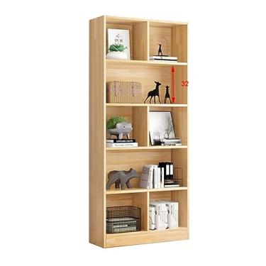 Imagem de Estante de madeira maciça, unidade de parede integrada de pinho original, armário de exibição de canto de 24 cm, estante independente (cor: (24 + 80 + 24) x 24 x 180 cm com porta) (70 x 24 x 180 cm