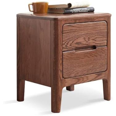 Imagem de Mesa de cabeceira toda de madeira maciça, suporte com duas gavetas e quatro pernas de madeira, armário de cabeceira, mesa de cabeceira para sala de estar e quarto digno