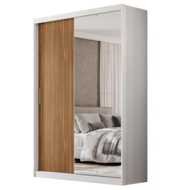 Imagem de Guarda Roupas Solteiro com Espelho 2 Portas de Correr 4 Gavetas Riva Flex