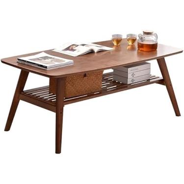 Imagem de Mesa de café simples, pequena, estilo mesa de chá dupla, dobrável, para casa, apartamento, econômica, mesa de chá