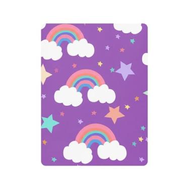Imagem de xigua Lençóis de berço de algodão playful Clouds para meninas e meninos, lençol macio e respirável adequado para berço padrão e cama de criança pequena