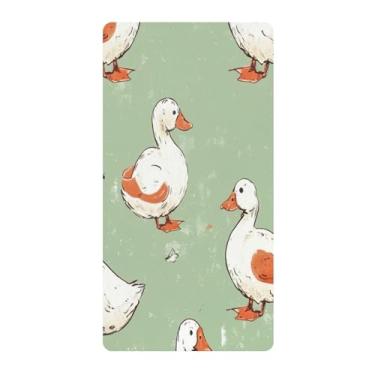 Imagem de Blueangle Lençol de berço padrão para berço infantil - Lençóis de algodão macio e respirável com patos fofos (81)