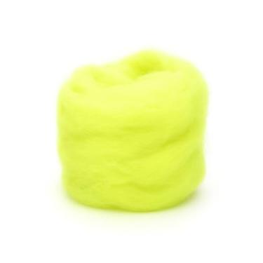 Imagem de Catopia Fio de lã, 100 g/100 g de lã macia de feltragem grossa pura para feltragem de agulhas, cobertor de tricô, tecelagem, artesanato, verde fluorescente