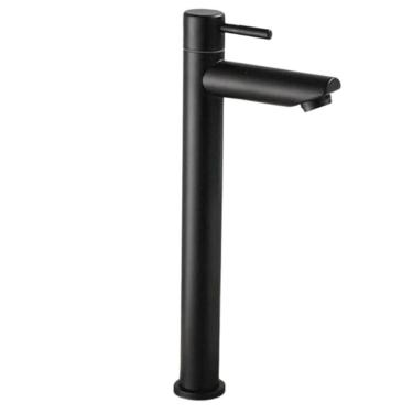 Imagem de Torneira Preta Banheiro Lavatorio Bica Alta 1/4 De Volta