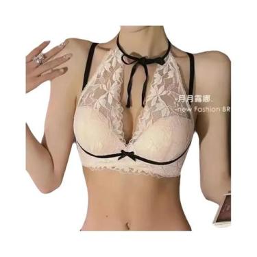 Imagem de Sutiã De Renda Feminino Ajustável Com Efeito Push-Up Para Seios Pequen