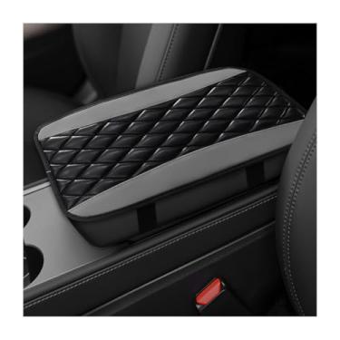 Imagem de MUQIDA Almofada para console central de carro, protetor de caixa de assento de braço à prova d'água confortável tapete de console central, capa universal de couro PU para decoração de interiores para